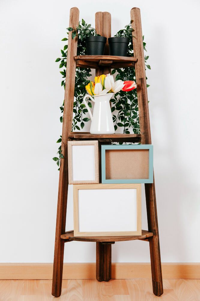 A corner plant stand